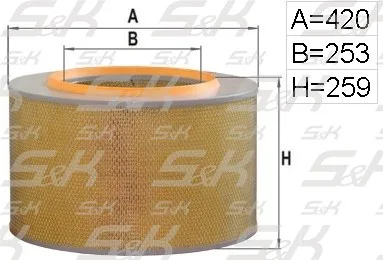 Фильтр воздушный S&K GMBH SK-5850027-01, высота 263 мм, диаметр 420 мм
