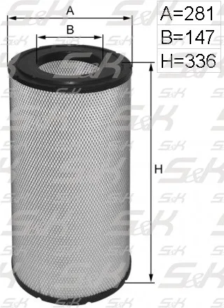 Воздушный фильтр S&K GMBH SK-5850059-01 высотой 336 мм для DAF и Ford