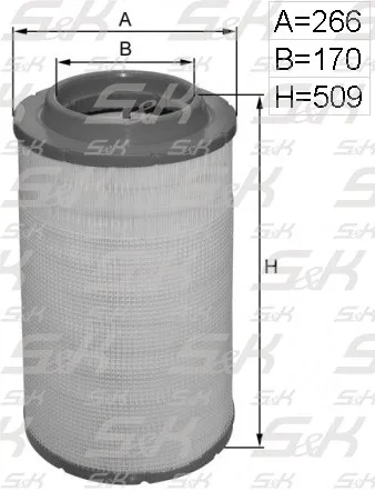 Фильтр воздушный S&K GMBH SK-5850065-01 для DAF, высота 510 мм