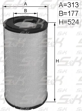 Фильтр воздушный S&K GMBH SK-5850092-01, высота 524 мм, диаметр 313 мм