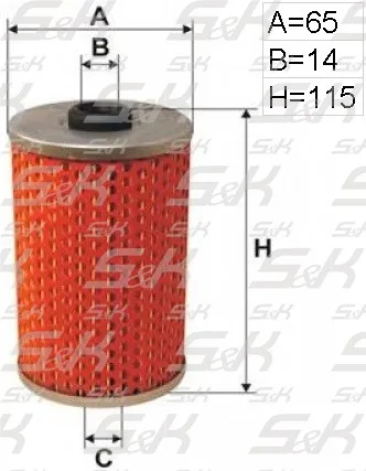 Фильтрующий элемент топлива S&K GMBH 116 × 65 × 14 мм